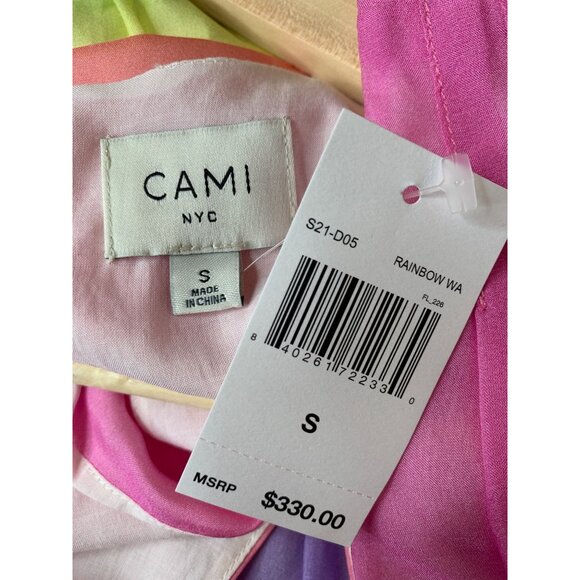 Rainbow Silk Tiered Maxi Dress Sleeveless V-Neck Designer Festival RX10446 - Picture 2 of 11